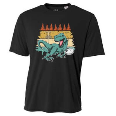 Funny Dinosaur Disc Golf Funny Retro Disc Golf Sports Cooling Performance Crew T-Shirt