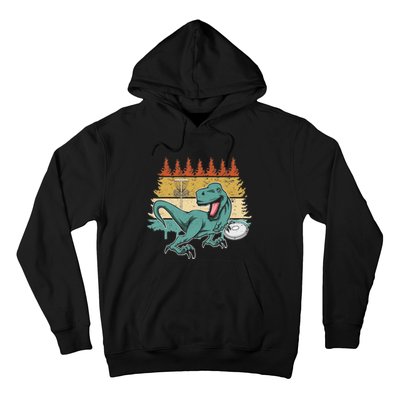 Funny Dinosaur Disc Golf Funny Retro Disc Golf Sports Hoodie