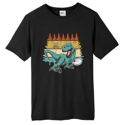 Funny Dinosaur Disc Golf Funny Retro Disc Golf Sports Tall Fusion ChromaSoft Performance T-Shirt