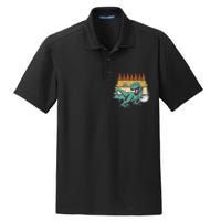 Funny Dinosaur Disc Golf Funny Retro Disc Golf Sports Dry Zone Grid Polo