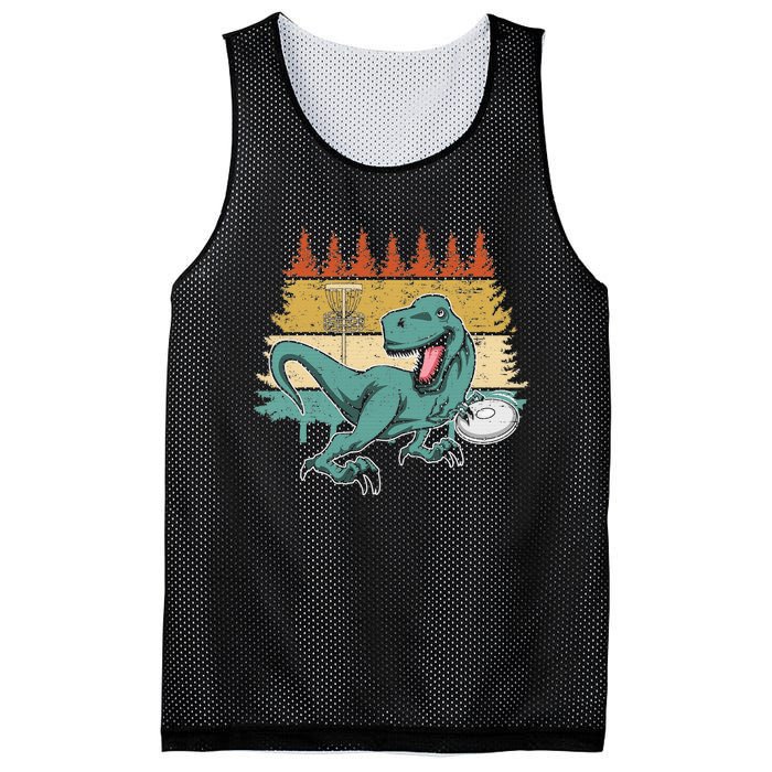 Funny Dinosaur Disc Golf Funny Retro Disc Golf Sports Mesh Reversible Basketball Jersey Tank