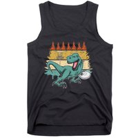 Funny Dinosaur Disc Golf Funny Retro Disc Golf Sports Tank Top