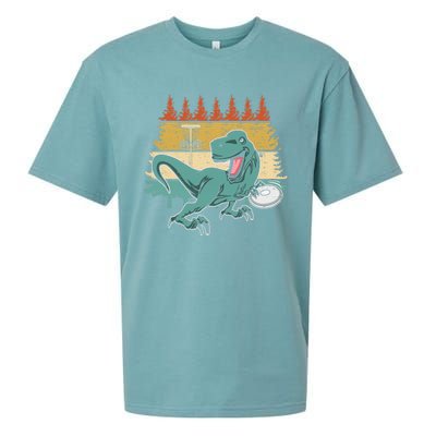 Funny Dinosaur Disc Golf Funny Retro Disc Golf Sports Sueded Cloud Jersey T-Shirt