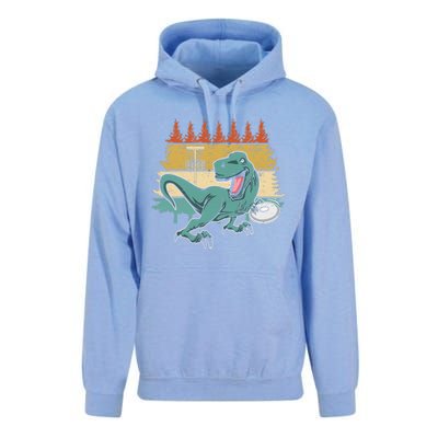 Funny Dinosaur Disc Golf Funny Retro Disc Golf Sports Unisex Surf Hoodie