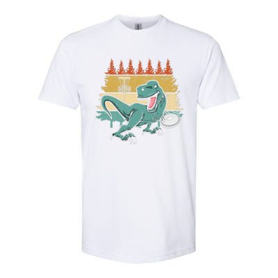 Funny Dinosaur Disc Golf Funny Retro Disc Golf Sports Softstyle CVC T-Shirt