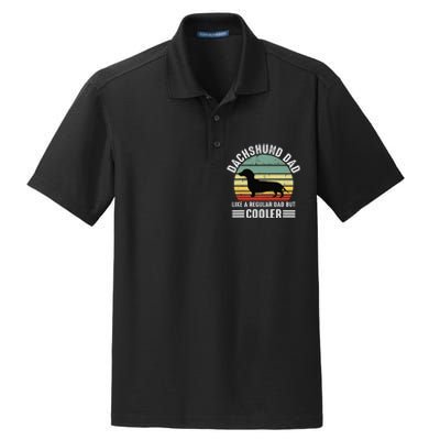 Funny dachshund dad like a regular dad but dachshund dad Dry Zone Grid Polo