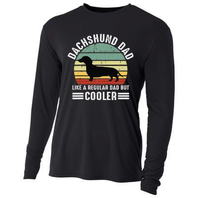 Funny dachshund dad like a regular dad but dachshund dad Cooling Performance Long Sleeve Crew