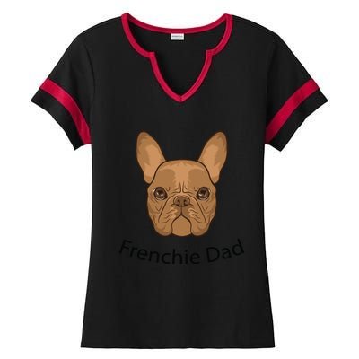 Frenchie Dad Design Ladies Halftime Notch Neck Tee