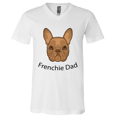 Frenchie Dad Design V-Neck T-Shirt