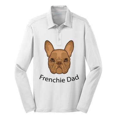 Frenchie Dad Design Silk Touch Performance Long Sleeve Polo