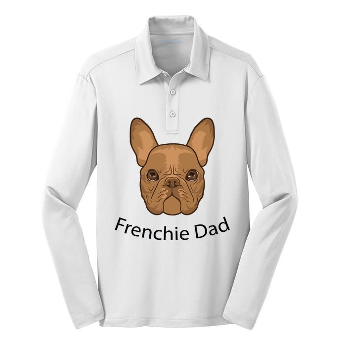 Frenchie Dad Design Silk Touch Performance Long Sleeve Polo