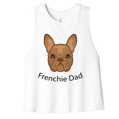 Frenchie Dad Design Women's Racerback Cropped Tank