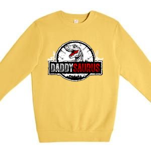 Fathers Day Daddysaurus Great Funny Gift Idea For Dad Gift Premium Crewneck Sweatshirt