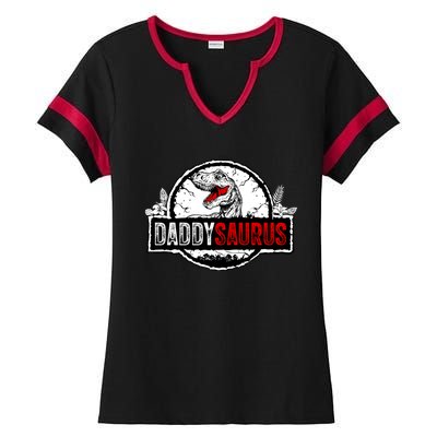 Fathers Day Daddysaurus Great Funny Gift Idea For Dad Gift Ladies Halftime Notch Neck Tee