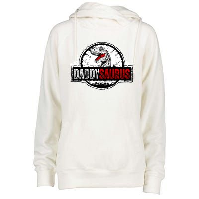 Fathers Day Daddysaurus Great Funny Gift Idea For Dad Gift Womens Funnel Neck Pullover Hood