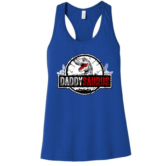 Fathers Day Daddysaurus Great Funny Gift Idea For Dad Gift Women's Racerback Tank