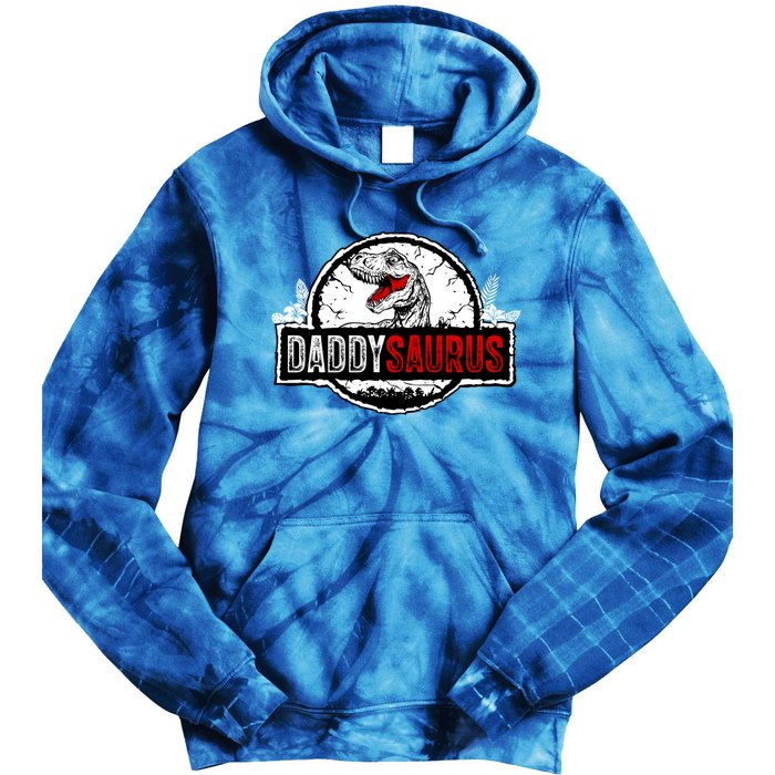 Fathers Day Daddysaurus Great Funny Gift Idea For Dad Gift Tie Dye Hoodie