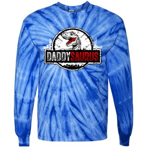 Fathers Day Daddysaurus Great Funny Gift Idea For Dad Gift Tie-Dye Long Sleeve Shirt