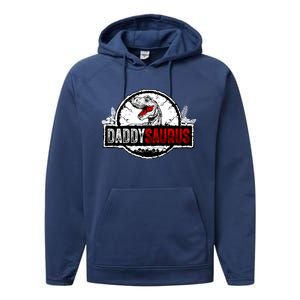 Fathers Day Daddysaurus Great Funny Gift Idea For Dad Gift Performance Fleece Hoodie