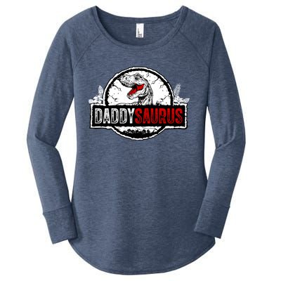 Fathers Day Daddysaurus Great Funny Gift Idea For Dad Gift Women's Perfect Tri Tunic Long Sleeve Shirt