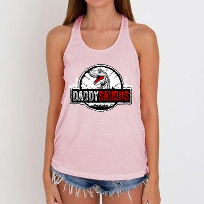 Fathers Day Daddysaurus Great Funny Gift Idea For Dad Gift Women's Knotted Racerback Tank