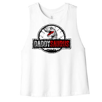 Fathers Day Daddysaurus Great Funny Gift Idea For Dad Gift Women's Racerback Cropped Tank