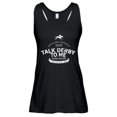 Funny Derby Day And Talk Derby To Me Kentucky Horse Racing Cool Gift Ladies Essential Flowy Tank