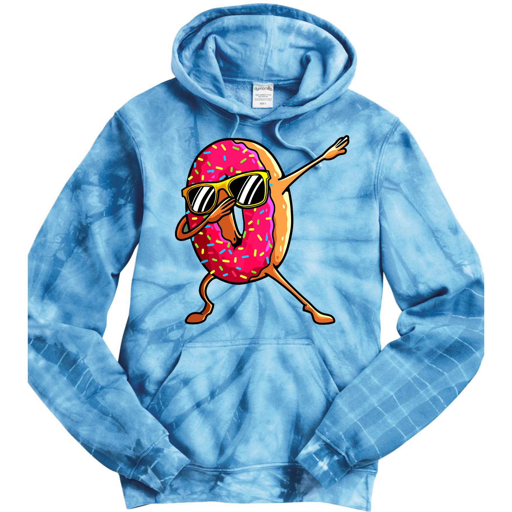 Funny Donut Designs For Boy Girl Hiphop Dabbing Donut Tie Dye Hoodie