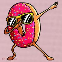 Funny Donut Designs For Boy Girl Hiphop Dabbing Donut 25L Jumbo Tote