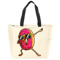 Funny Donut Designs For Boy Girl Hiphop Dabbing Donut Zip Tote Bag