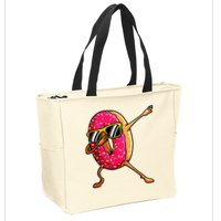 Funny Donut Designs For Boy Girl Hiphop Dabbing Donut Zip Tote Bag