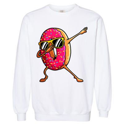 Funny Donut Designs For Boy Girl Hiphop Dabbing Donut Garment-Dyed Sweatshirt