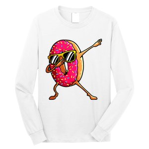 Funny Donut Designs For Boy Girl Hiphop Dabbing Donut Long Sleeve Shirt