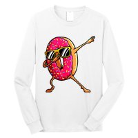 Funny Donut Designs For Boy Girl Hiphop Dabbing Donut Long Sleeve Shirt