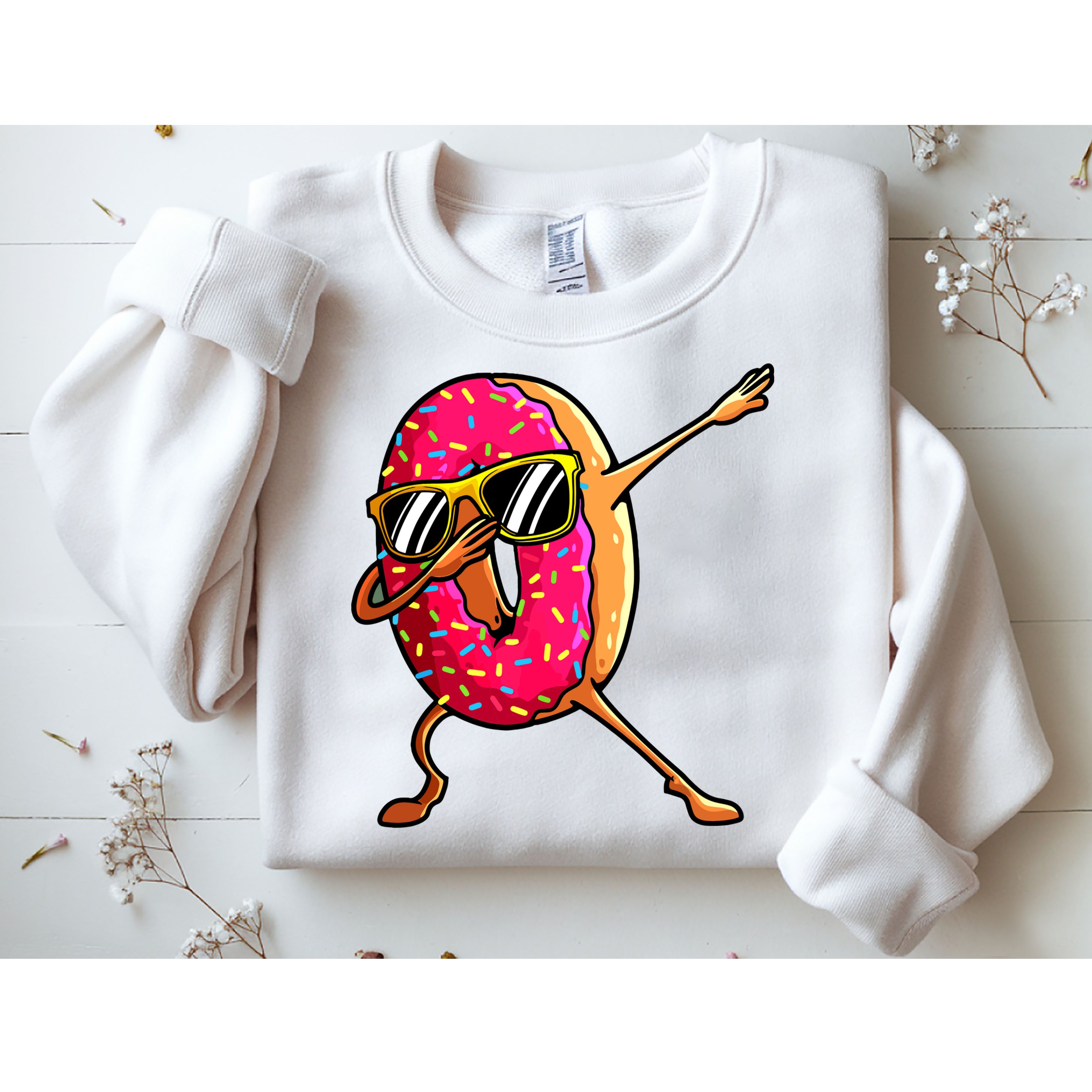 Funny Donut Designs For Boy Girl Hiphop Dabbing Donut Sweatshirt