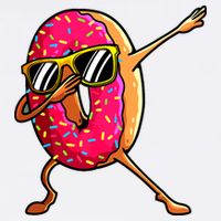 Funny Donut Designs For Boy Girl Hiphop Dabbing Donut Button