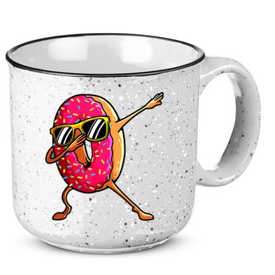 Funny Donut Designs For Boy Girl Hiphop Dabbing Donut 15oz Campfire Ceramic Mug