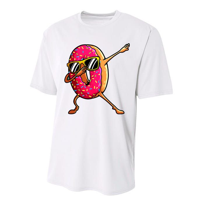 Funny Donut Designs For Boy Girl Hiphop Dabbing Donut Performance Sprint T-Shirt