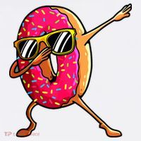 Funny Donut Designs For Boy Girl Hiphop Dabbing Donut Poster