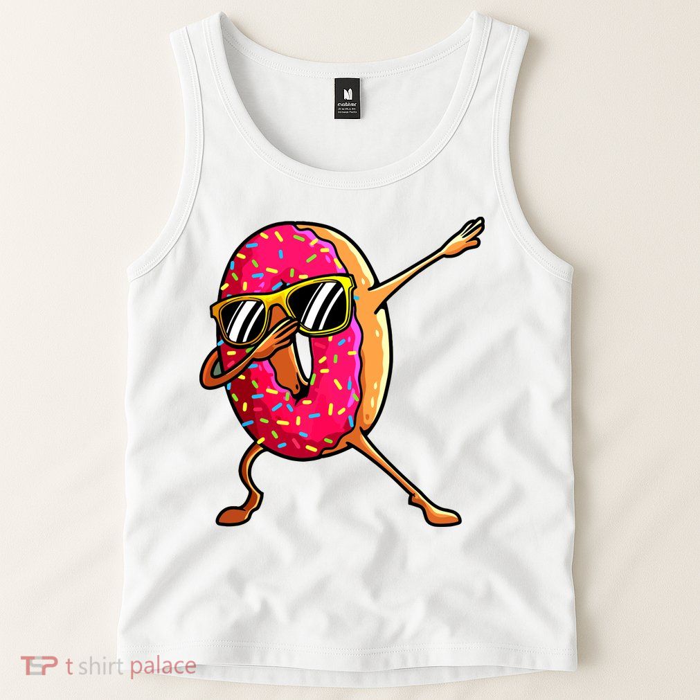 Funny Donut Designs For Boy Girl Hiphop Dabbing Donut Tank Top