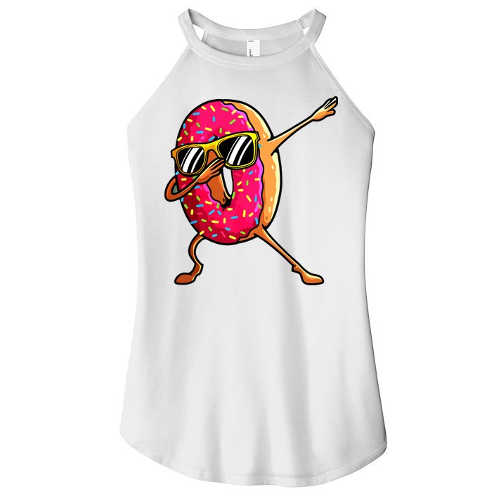 Funny Donut Designs For Boy Girl Hiphop Dabbing Donut Women's Perfect Tri Rocker Tank