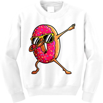Funny Donut Designs For Boy Girl Hiphop Dabbing Donut Kids Sweatshirt