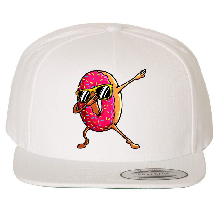Funny Donut Designs For Boy Girl Hiphop Dabbing Donut Wool Snapback Cap