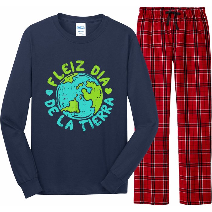 Feliz Dia De La Tierra Happy Earth Day Spanish Long Sleeve Pajama Set