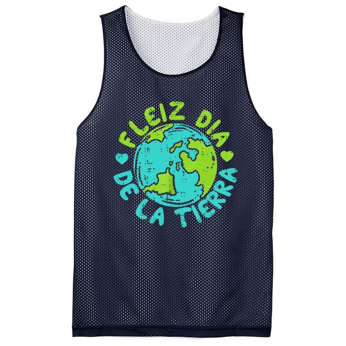 Feliz Dia De La Tierra Happy Earth Day Spanish Mesh Reversible Basketball Jersey Tank