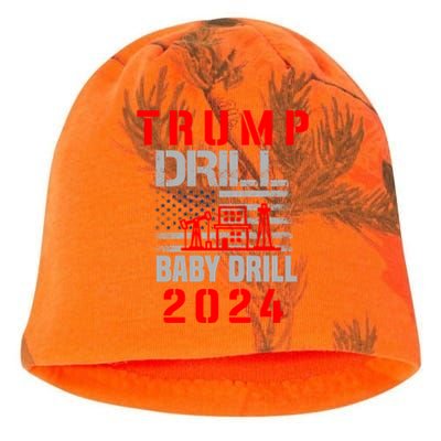 Funny Drill Drill Trump 2024 Funny Gift Kati - Camo Knit Beanie