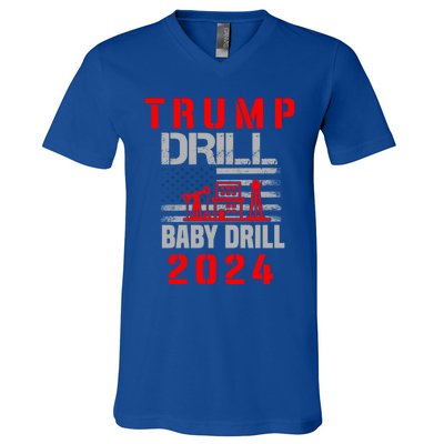 Funny Drill Drill Trump 2024 Funny Gift V-Neck T-Shirt