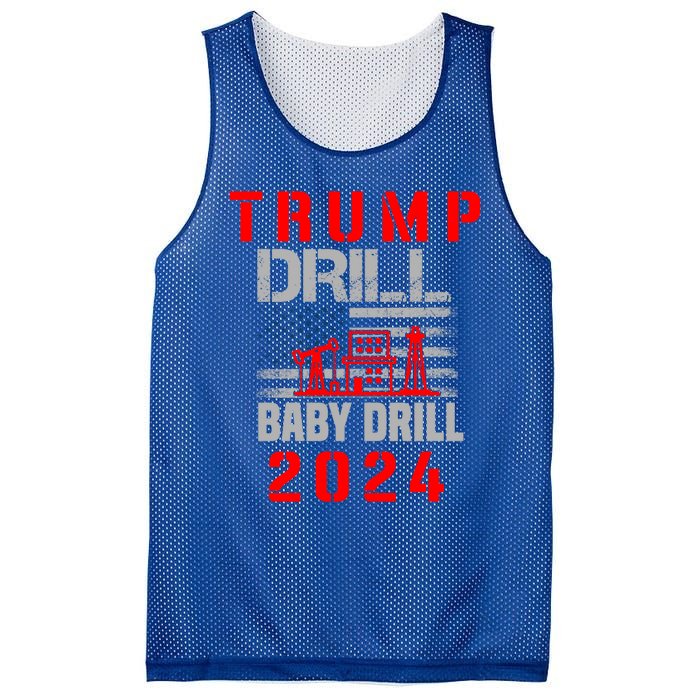 Funny Drill Drill Trump 2024 Funny Gift Mesh Reversible Basketball Jersey Tank