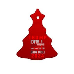 Funny Drill Drill Trump 2024 Funny Gift Ceramic Tree Ornament