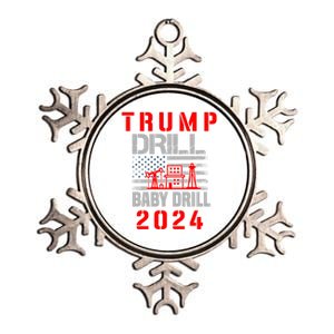 Funny Drill Drill Trump 2024 Funny Gift Metallic Star Ornament